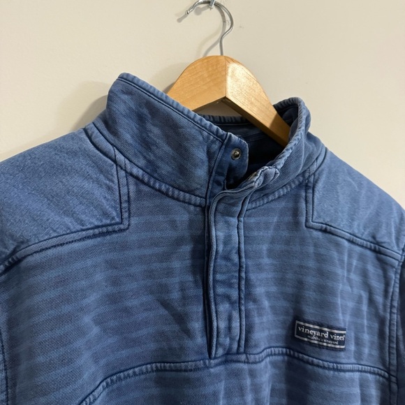 Vineyard Vines Sweater Blue Moonshine Woodhouse Striped Pullover Quarter Zip - Picture 10 of 16